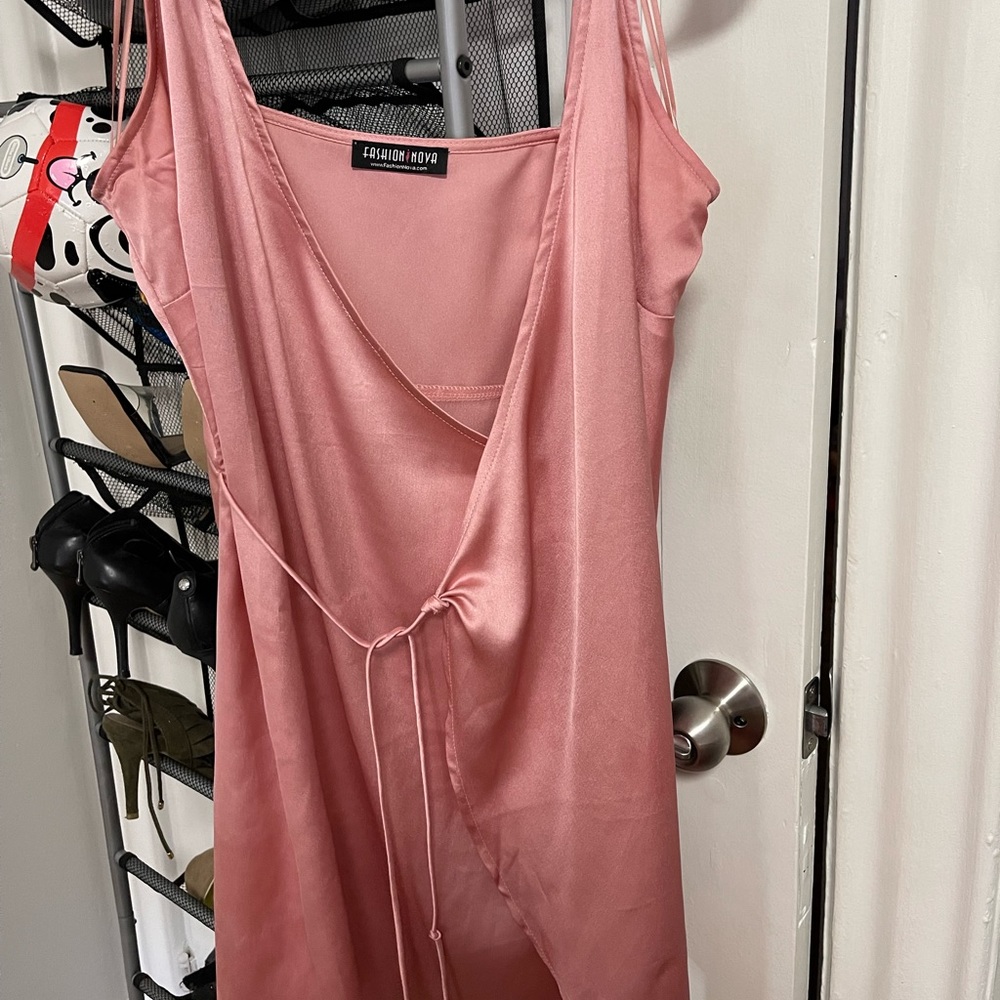 Pink satin dress